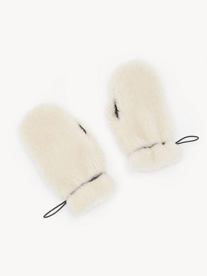 Chapeaux Chloe Shearling Mittens Chocolat | CHE-SR14478