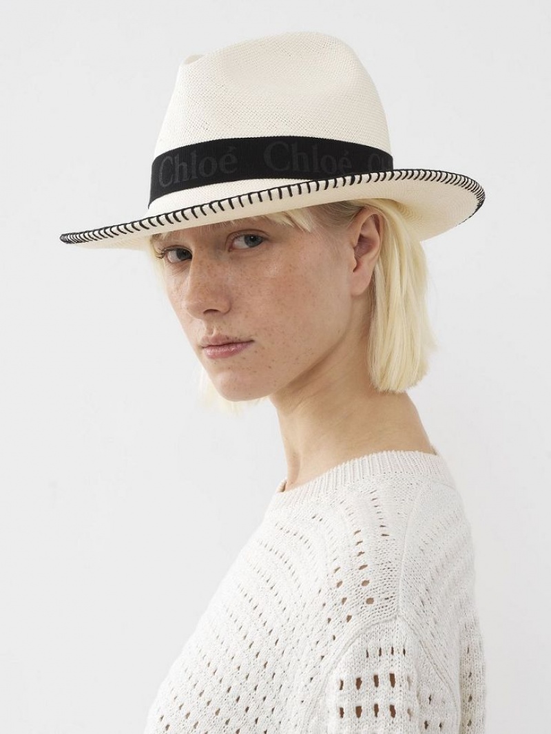 Chapeaux Chloe Woody Panama Blanche | CHE-SR14498