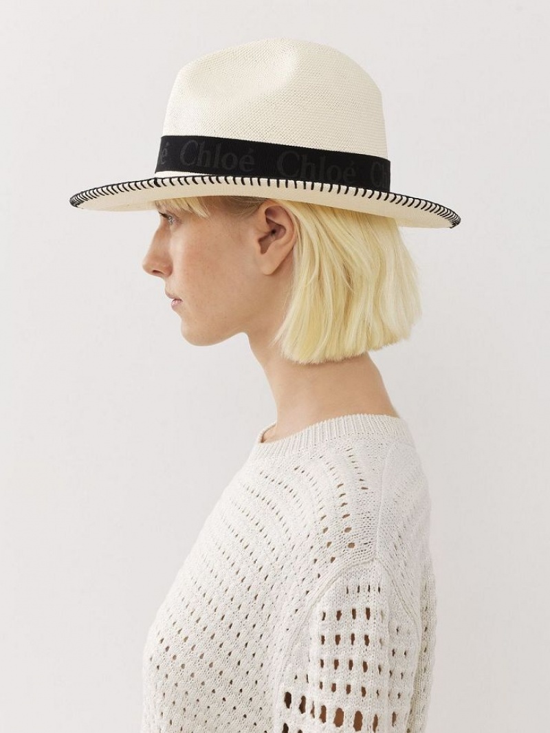 Chapeaux Chloe Woody Panama Blanche | CHE-SR14498