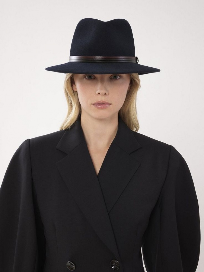 Chapeaux Chloe X Borsalino Steph Bleu Marine | CHE-SR14471