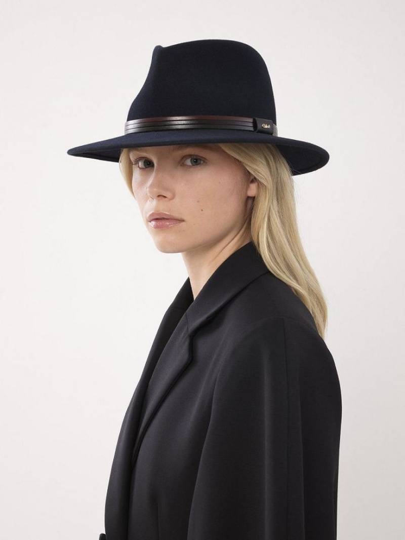 Chapeaux Chloe X Borsalino Steph Bleu Marine | CHE-SR14471