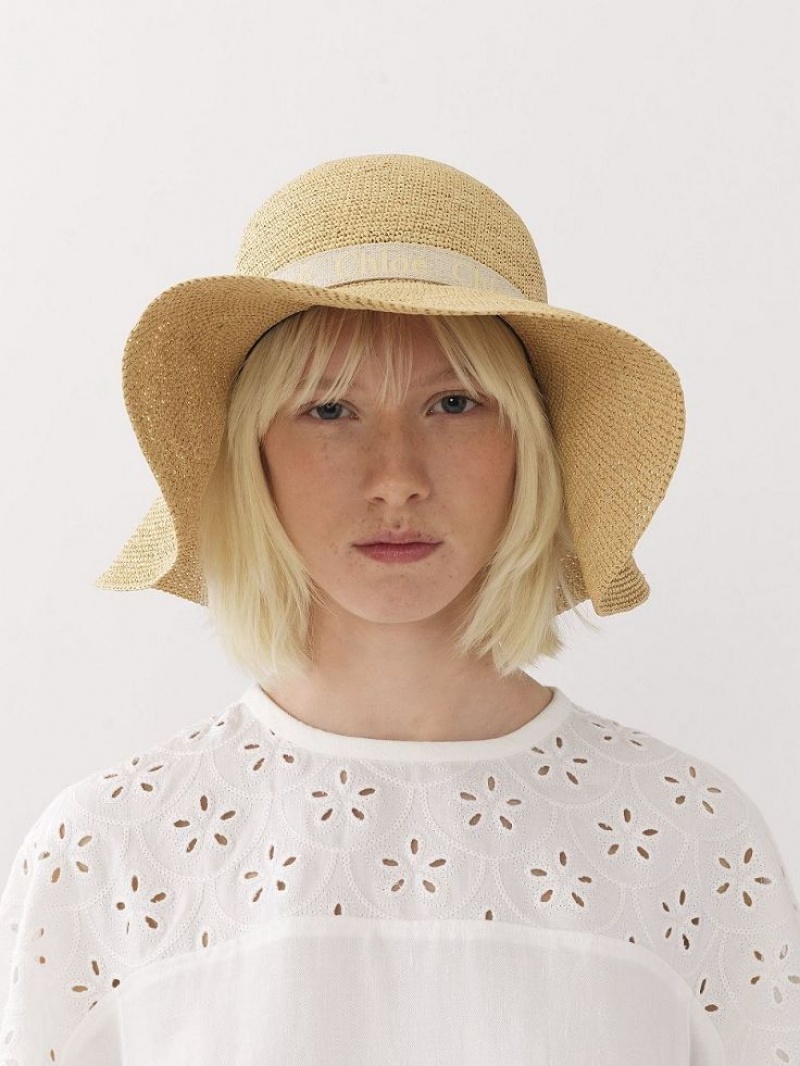 Chapeaux Chloe X Borsalino Woody Beige | CHE-SR14496