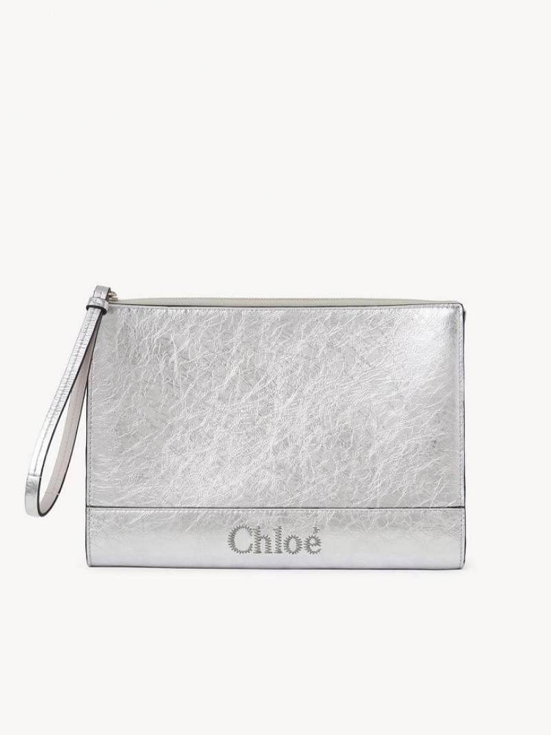 Clutch Chloe Sense Zippered Argent | CHE-SR13745