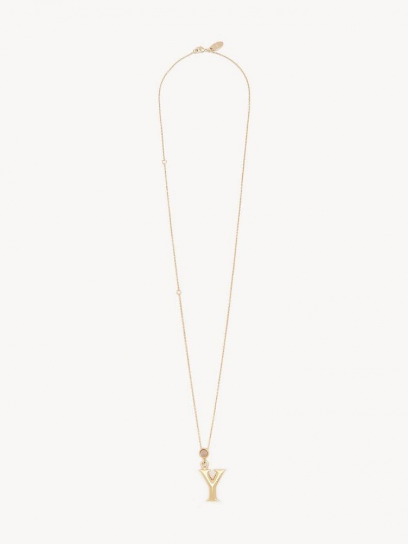 Colliers Chloe Alphabet With Pendant Doré | CHE-SR14331