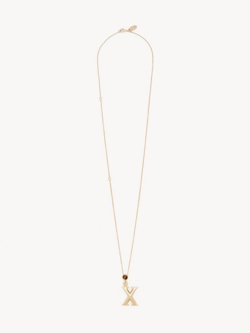 Colliers Chloe Alphabet With Pendant Doré | CHE-SR14332