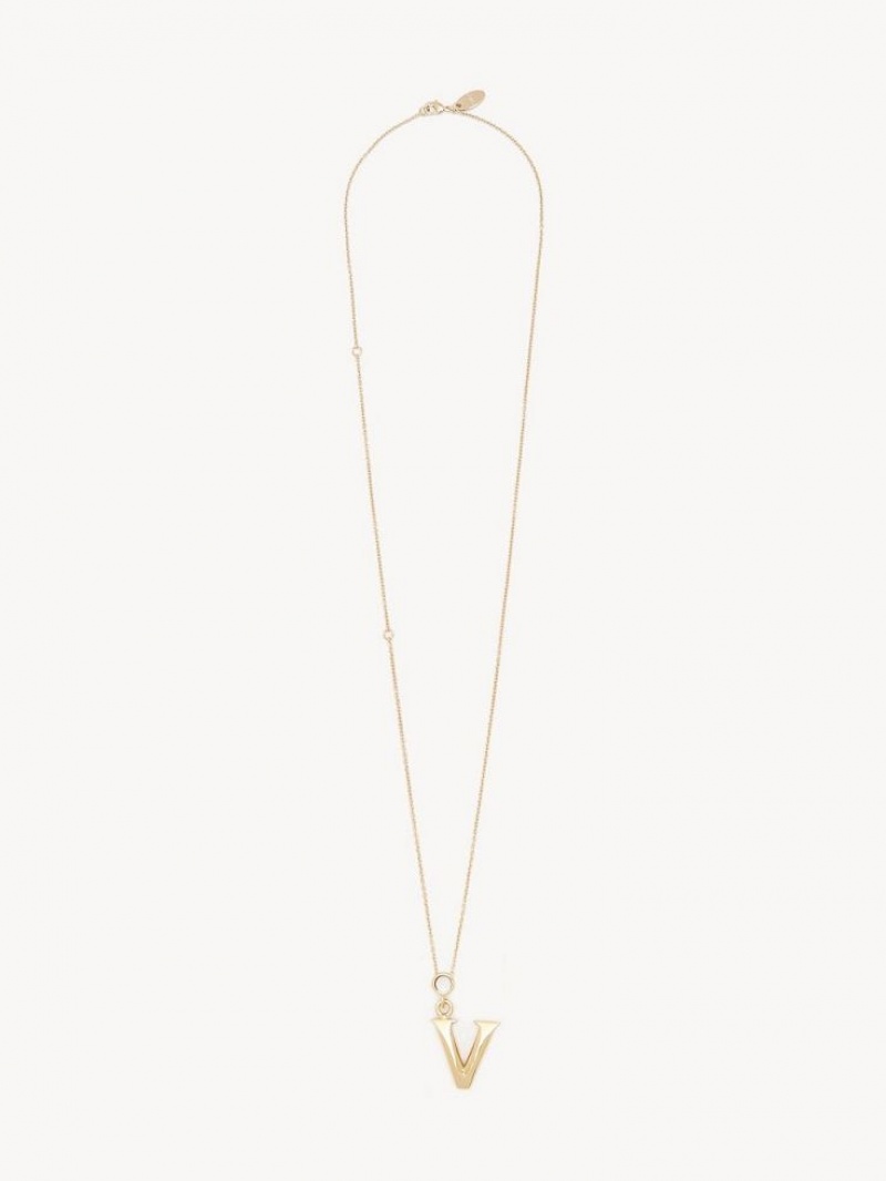 Colliers Chloe Alphabet With Pendant Doré | CHE-SR14334