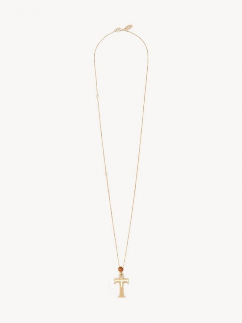 Colliers Chloe Alphabet With Pendant Doré | CHE-SR14336