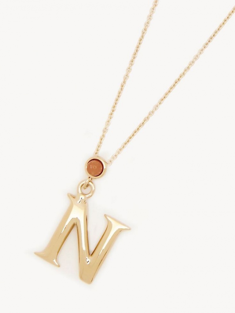 Colliers Chloe Alphabet With Pendant Doré | CHE-SR14342