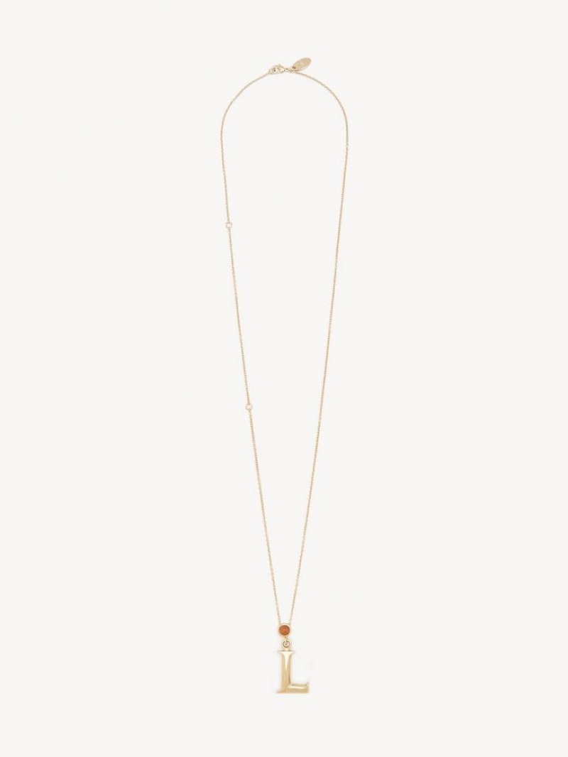 Colliers Chloe Alphabet With Pendant Doré | CHE-SR14344