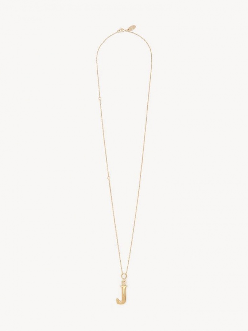 Colliers Chloe Alphabet With Pendant Doré | CHE-SR14346