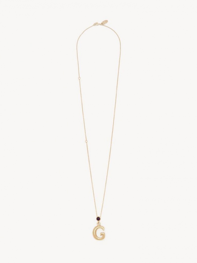 Colliers Chloe Alphabet With Pendant Doré | CHE-SR14349