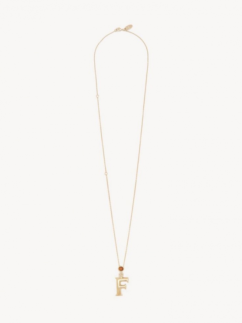 Colliers Chloe Alphabet With Pendant Doré | CHE-SR14350