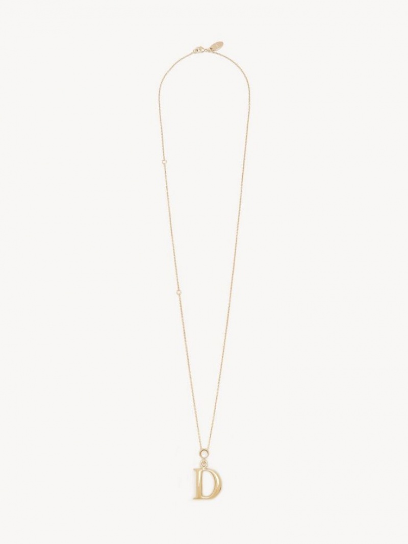 Colliers Chloe Alphabet With Pendant Doré | CHE-SR14352