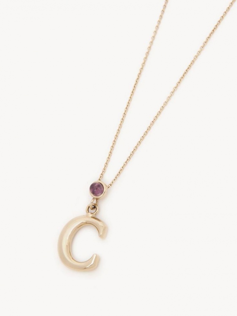 Colliers Chloe Alphabet With Pendant Doré | CHE-SR14353