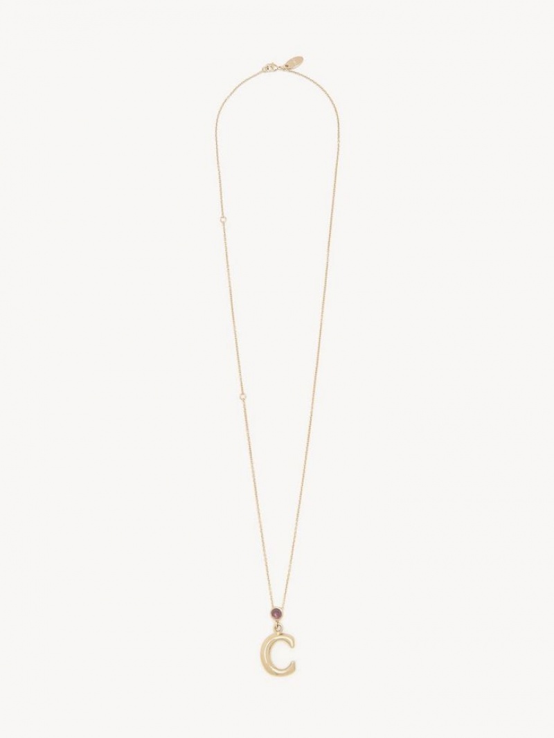 Colliers Chloe Alphabet With Pendant Doré | CHE-SR14353