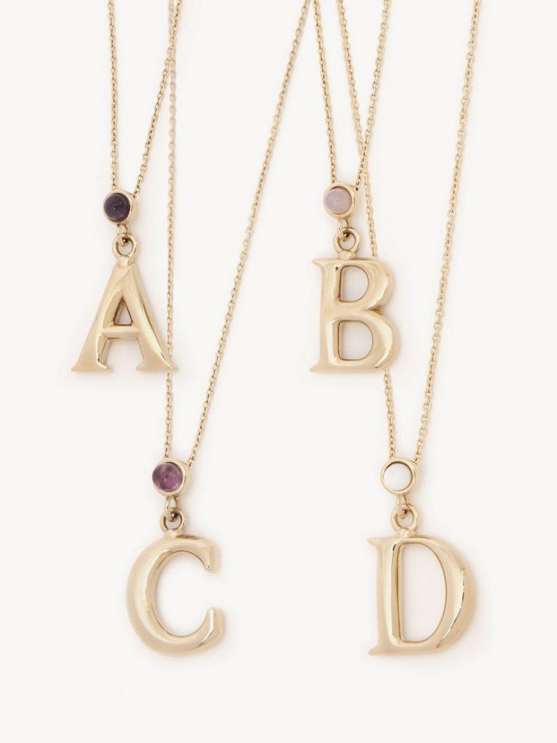 Colliers Chloe Alphabet With Pendant Doré | CHE-SR14430