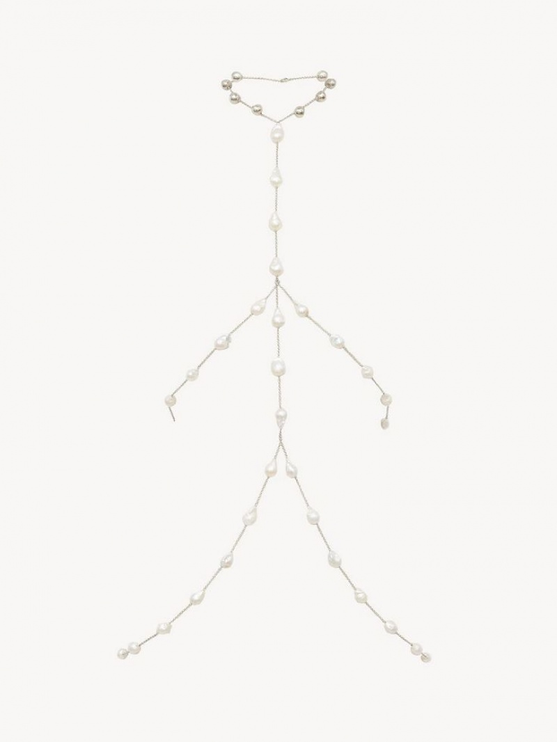 Colliers Chloe Darcey Body Chain Blanche | CHE-SR14454