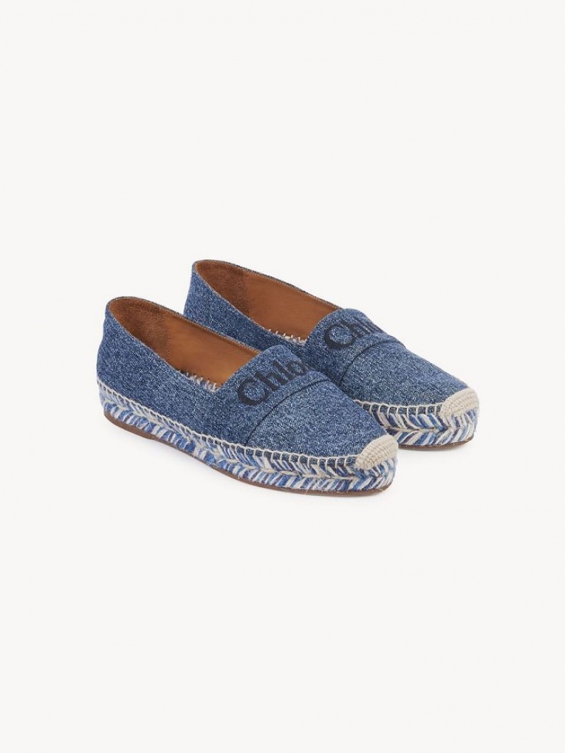 Espadrillas Chloe Piia Plates Bleu | CHE-SR14153