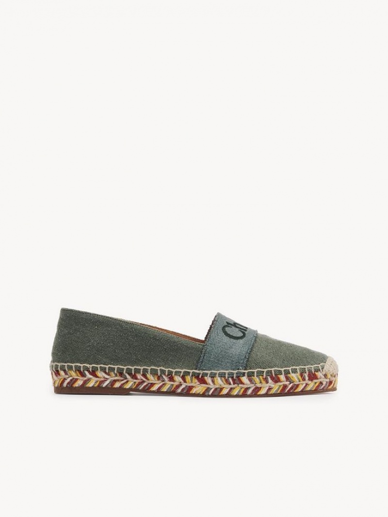 Espadrillas Chloe Piia Plates Vert | CHE-SR14143