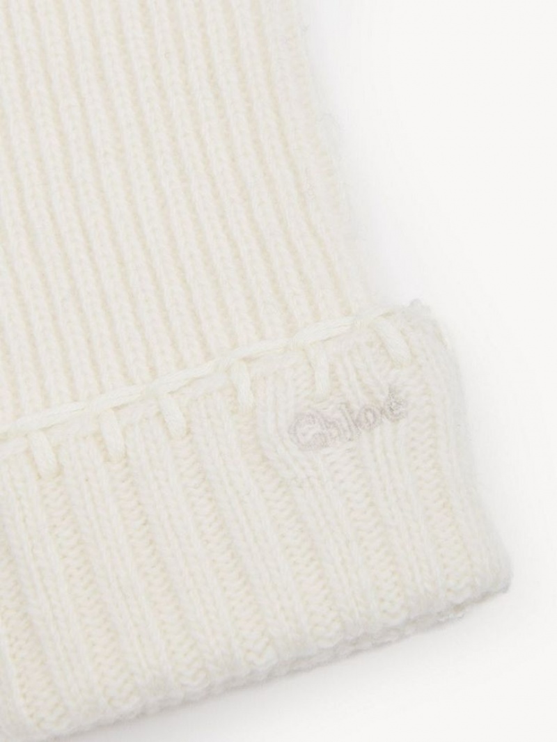 Gant Chloe Nervuré Knit Blanche | CHE-SR14480