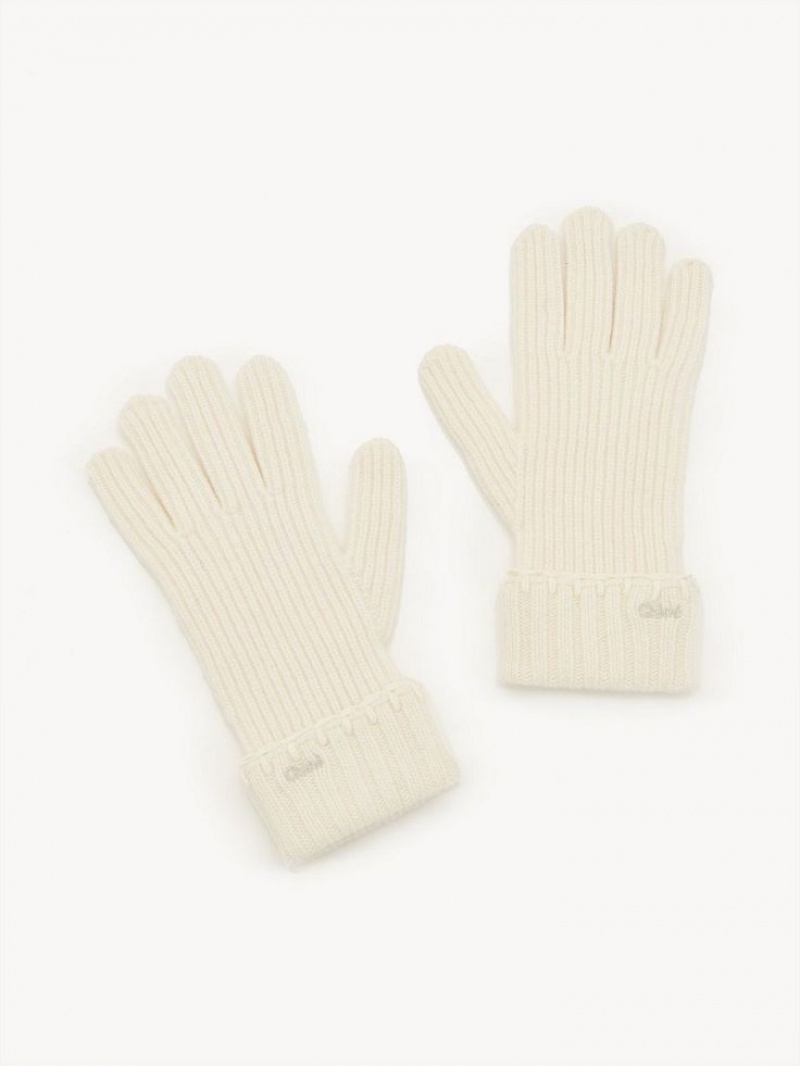 Gant Chloe Nervuré Knit Blanche | CHE-SR14480