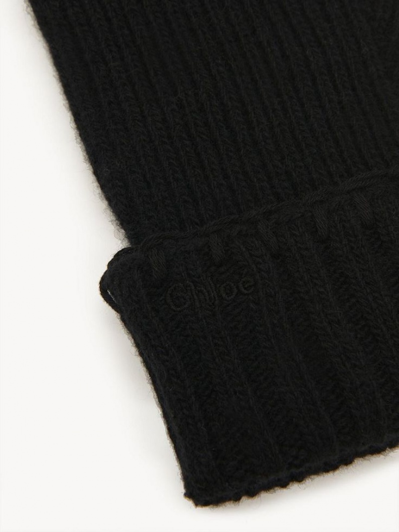 Gant Chloe Nervuré Knit Noir | CHE-SR14488