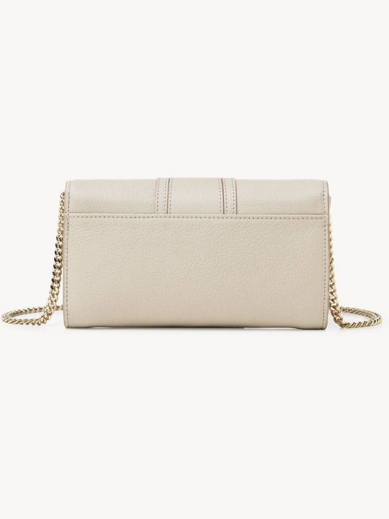 Grands Portefeuilles Chloe Hana Chain Beige | CHE-SR14913