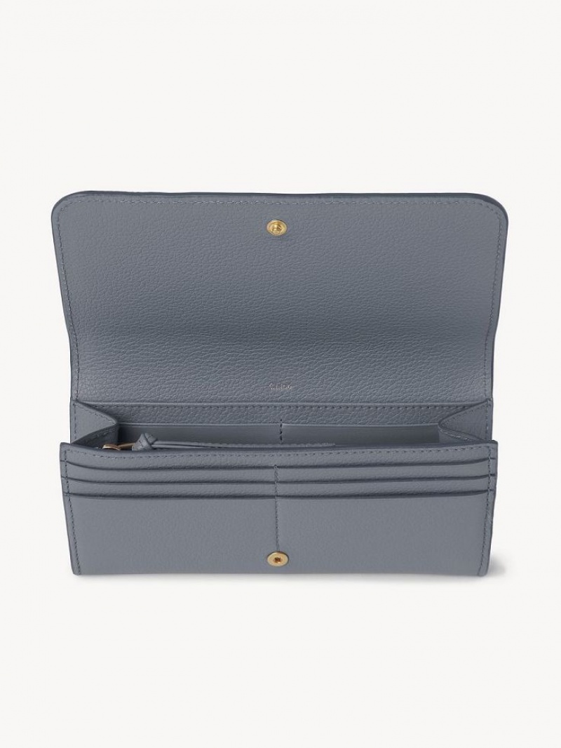 Grands Portefeuilles Chloe Marcie With Flap Bleu | CHE-SR14302