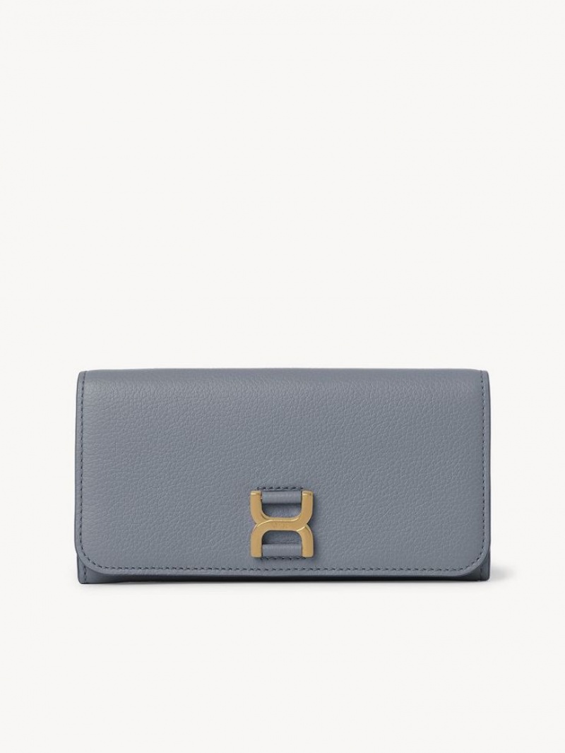 Grands Portefeuilles Chloe Marcie With Flap Bleu | CHE-SR14302