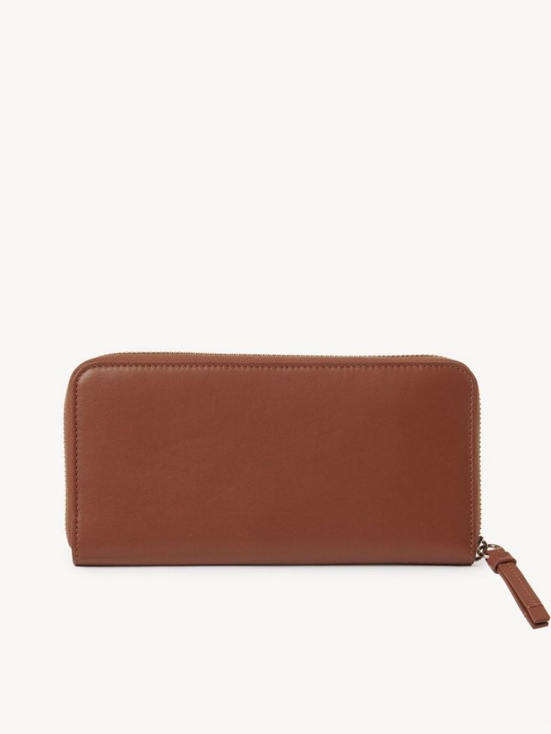 Grands Portefeuilles Chloe Sense Zippered Marron | CHE-SR14299