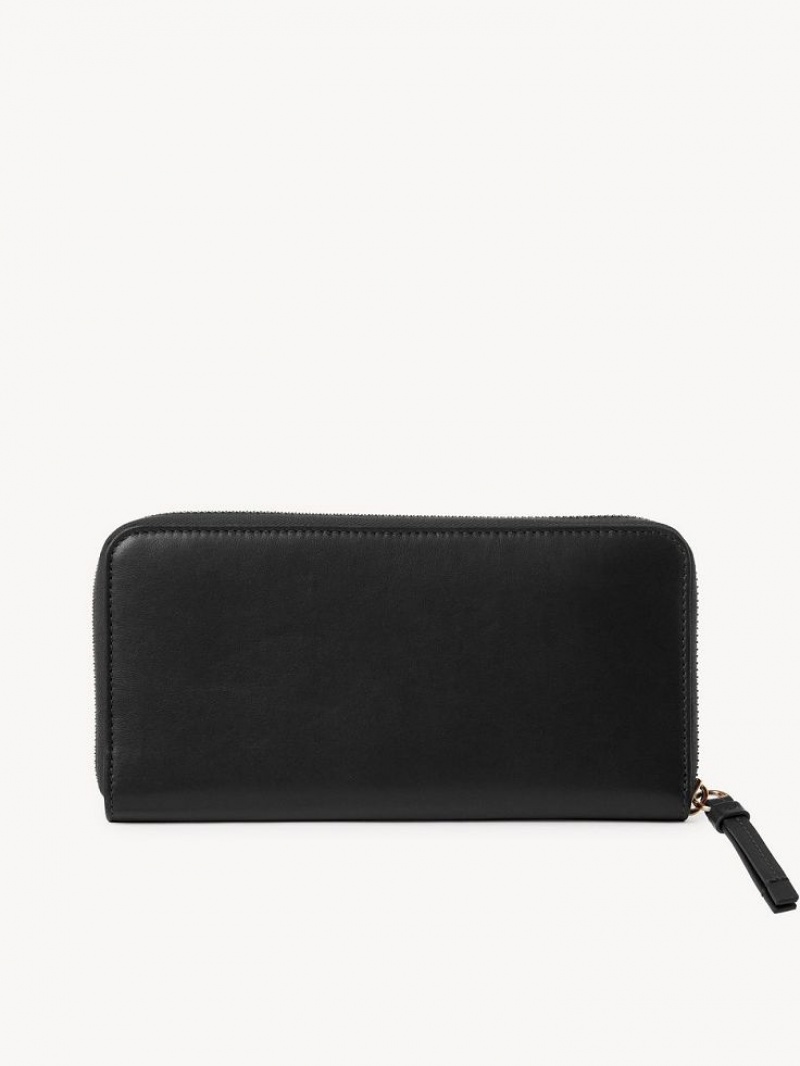 Grands Portefeuilles Chloe Sense Zippered Noir | CHE-SR14300