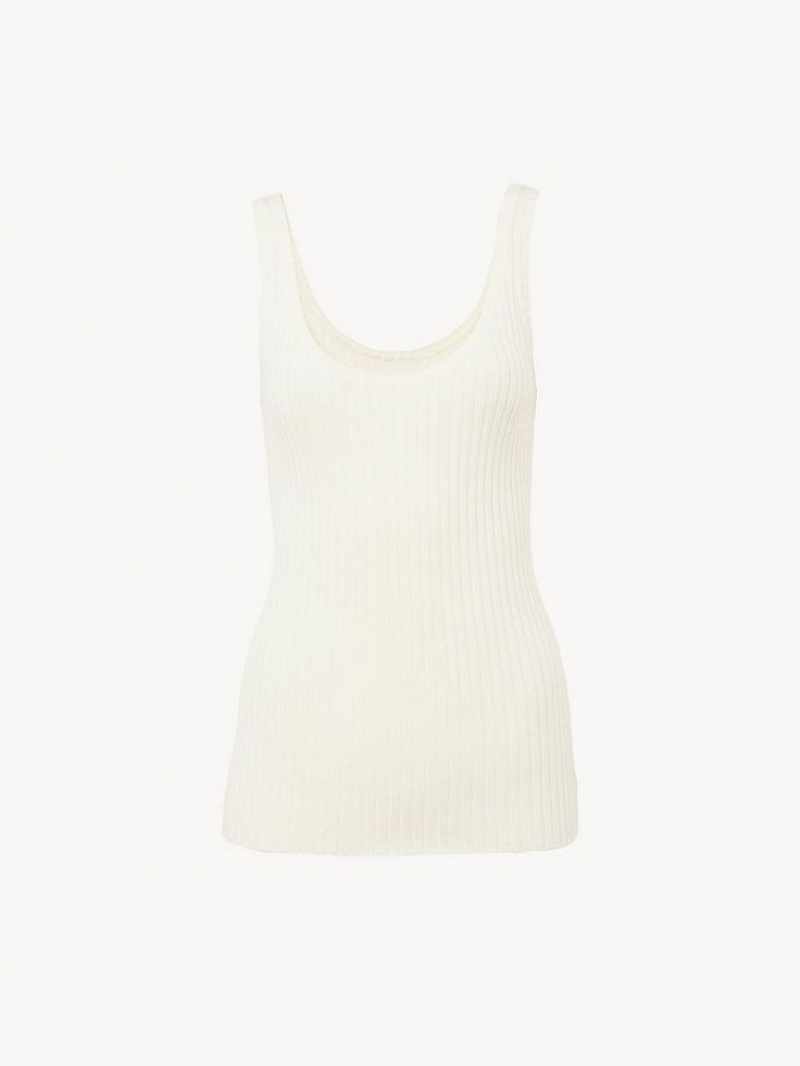 Hauts Chloe Classiche Tank Blanche | CHE-SR13877