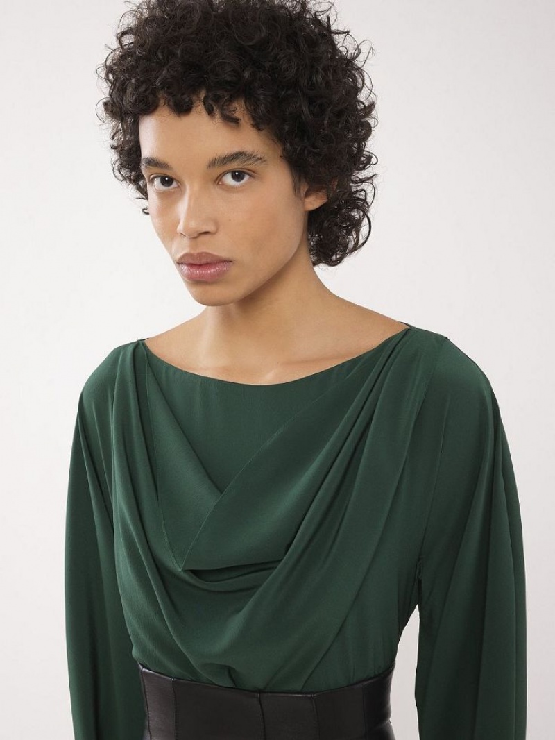 Hauts Chloe Draped Vert Foncé | CHE-SR13905