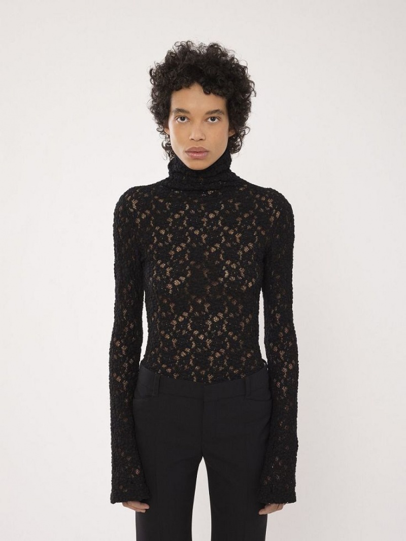 Hauts Chloe Fitted Turtleneck Noir | CHE-SR13911