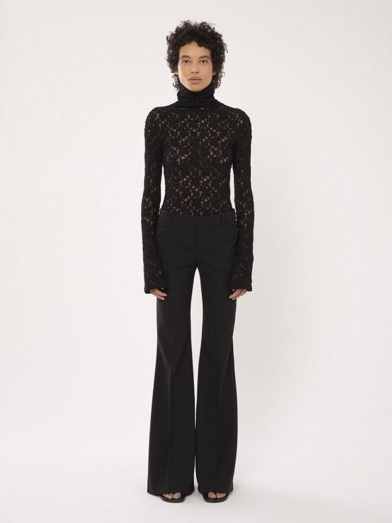 Hauts Chloe Fitted Turtleneck Noir | CHE-SR13911