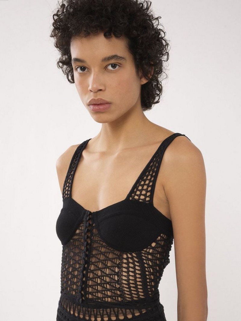 Hauts Chloe Tricoté Bustier Noir | CHE-SR13890