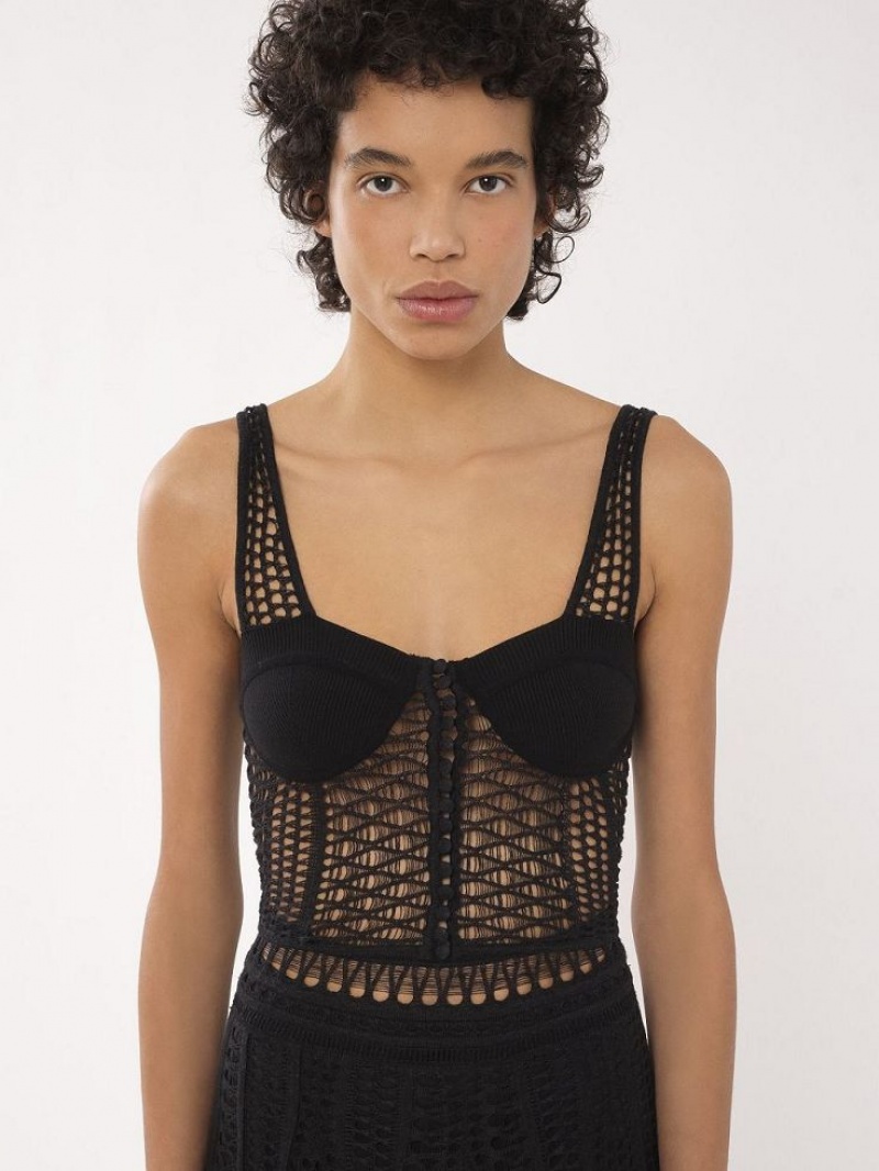 Hauts Chloe Tricoté Bustier Noir | CHE-SR13890