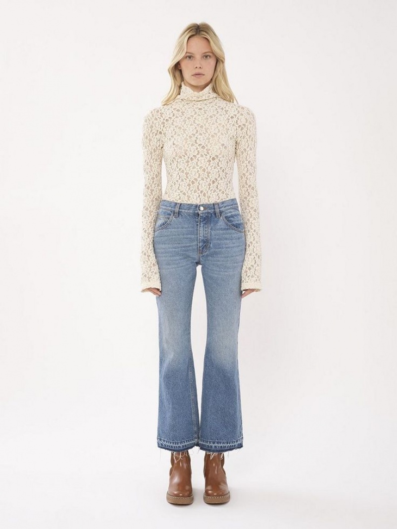 Jean Chloe Cropped Droit Bleu | CHE-SR14017