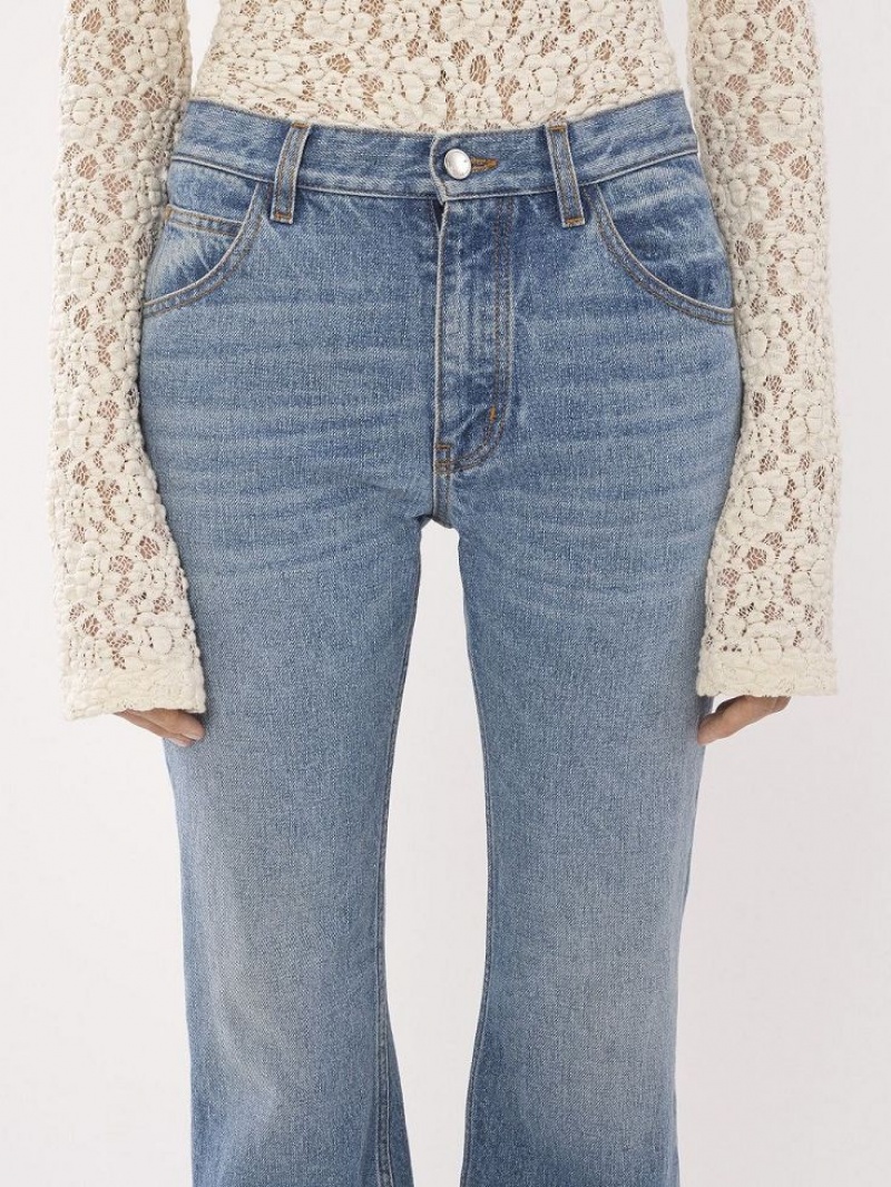 Jean Chloe Cropped Droit Bleu | CHE-SR14017