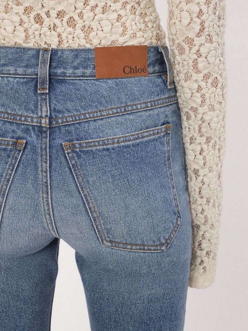 Jean Chloe Cropped Droit Bleu | CHE-SR14017