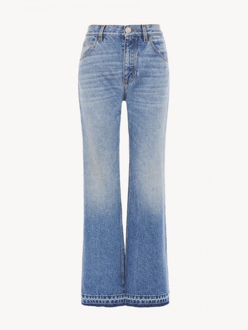 Jean Chloe Cropped Droit Bleu | CHE-SR14017