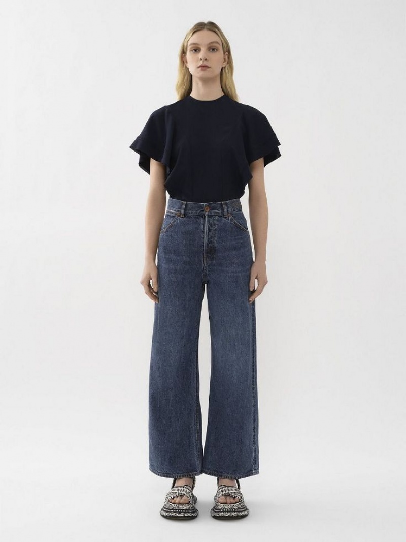 Jean Chloe Larges Cropped Bleu | CHE-SR13990