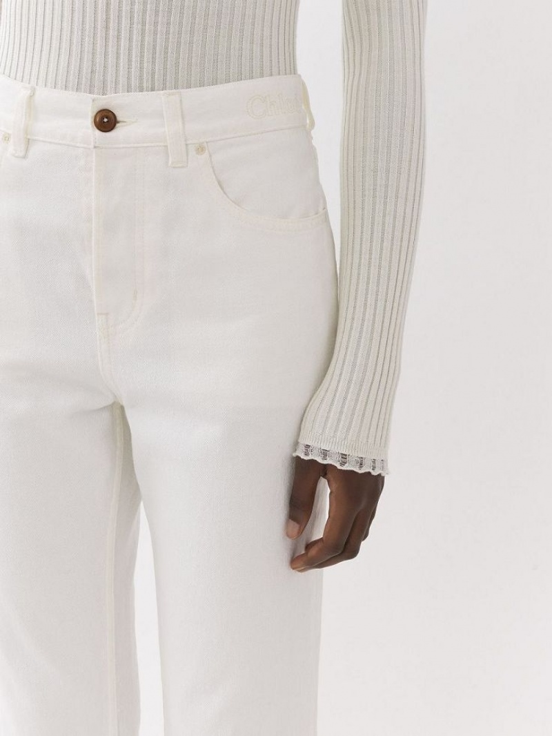 Jean Chloe Masaya Cropped Droit Blanche | CHE-SR13972