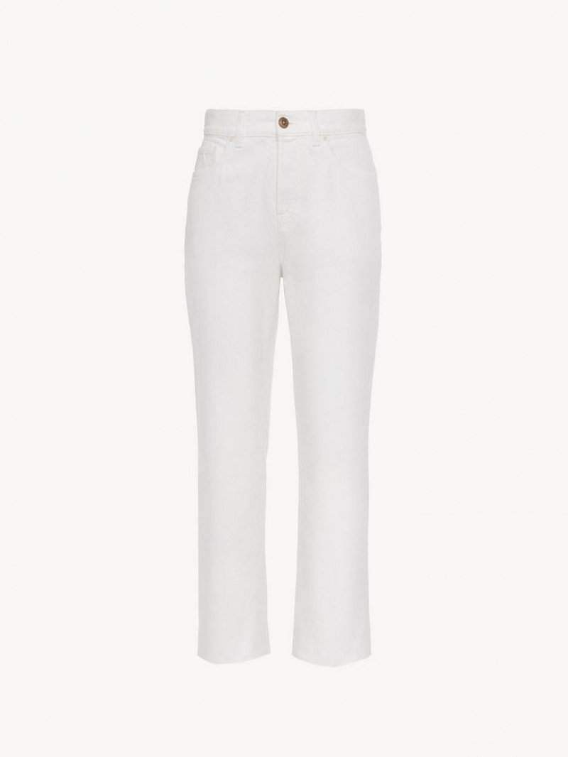 Jean Chloe Masaya Cropped Droit Blanche | CHE-SR13972