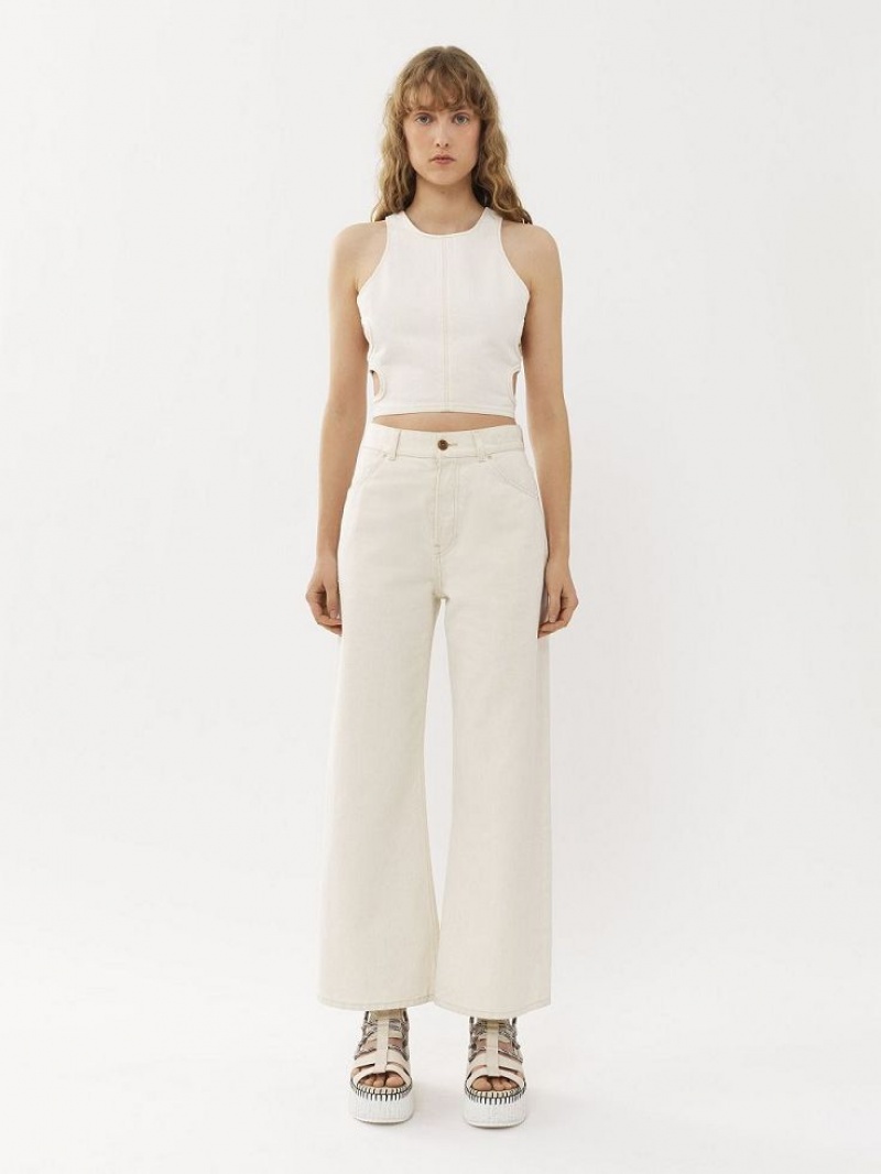 Jean Chloe Stromboli Larges Cropped Blanche | CHE-SR13995