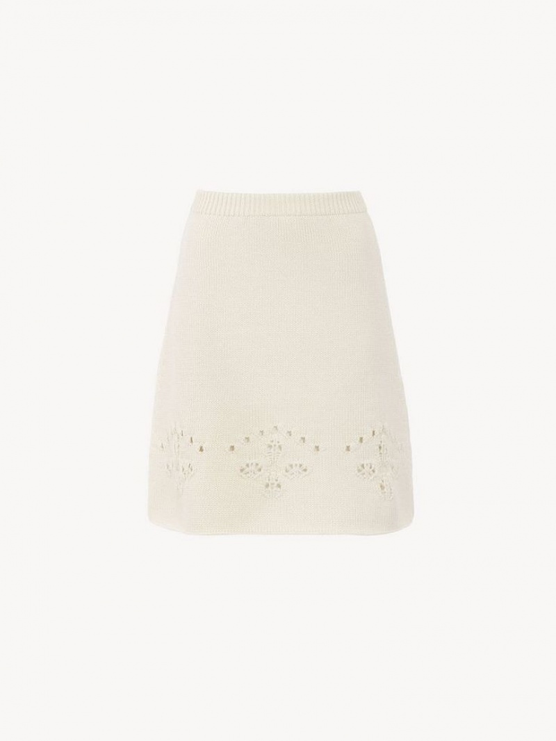 Jupes Chloe A-line Mini Blanche | CHE-SR14074