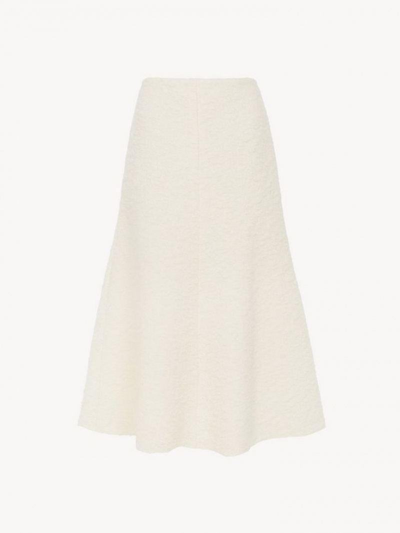 Jupes Chloe Flared Midi Blanche | CHE-SR14096