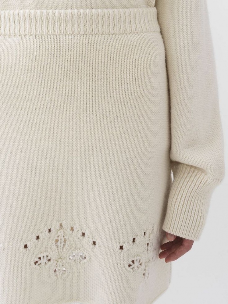 Knitwear Chloe A-line Mini Blanche | CHE-SR13942