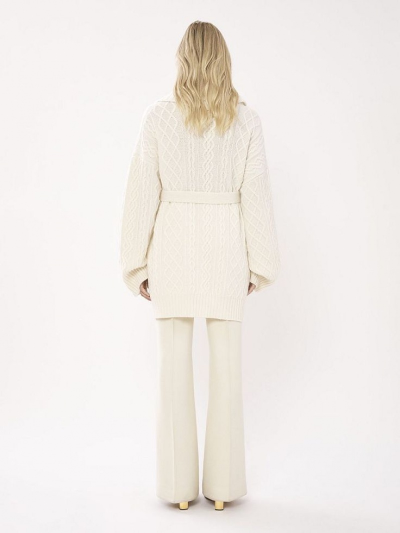 Knitwear Chloe Belted Wrap Cardigan Blanche | CHE-SR13957