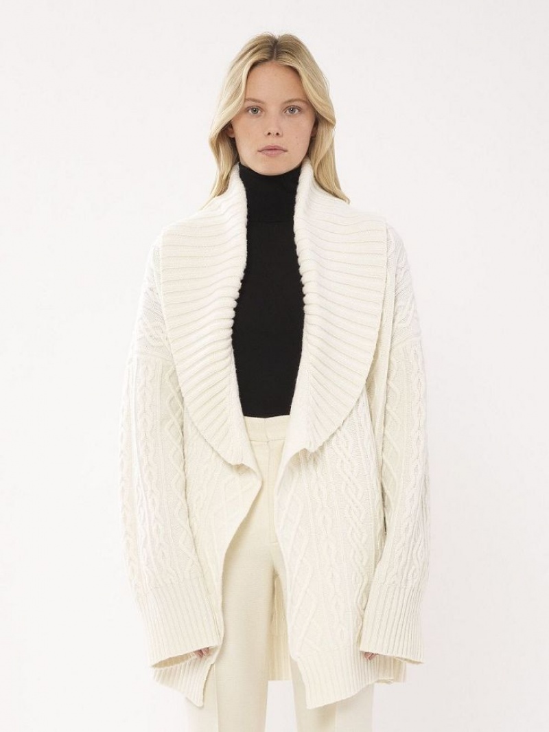 Knitwear Chloe Belted Wrap Cardigan Blanche | CHE-SR13957